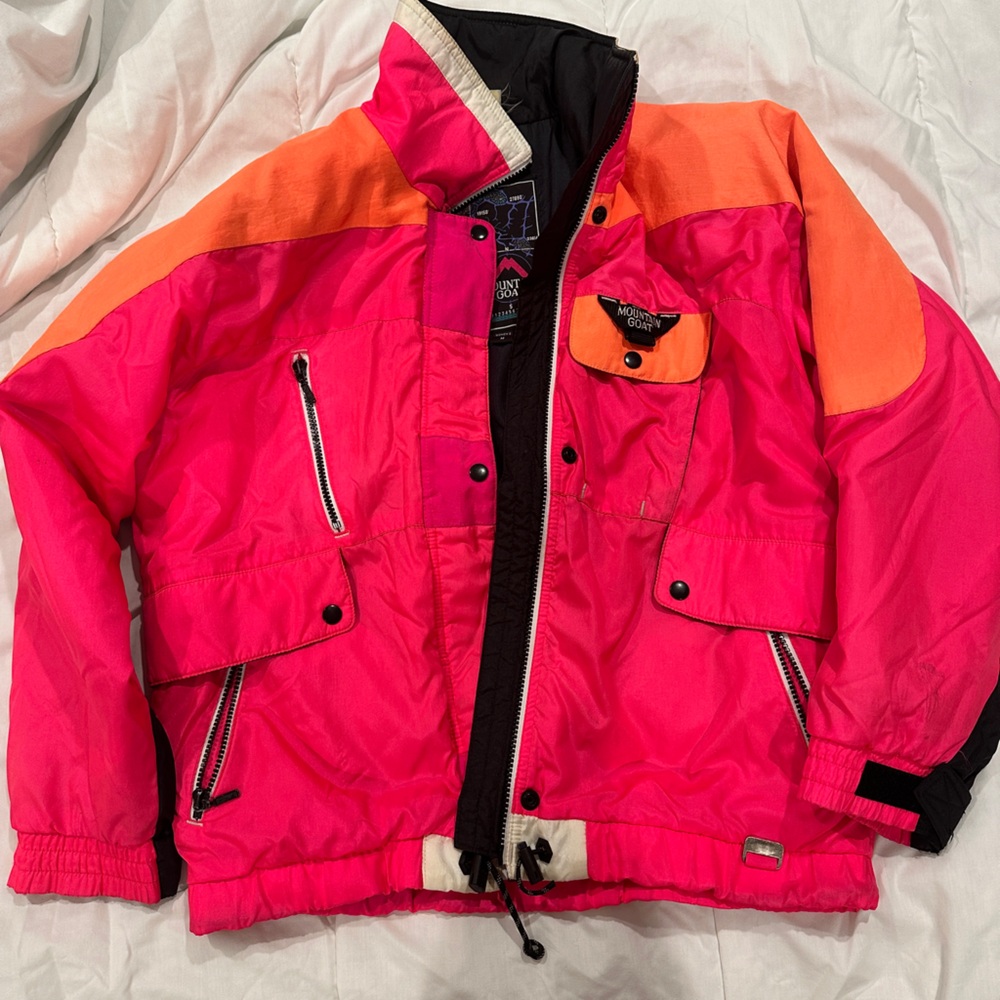 Vintage Pink and Orange Ski Jacket